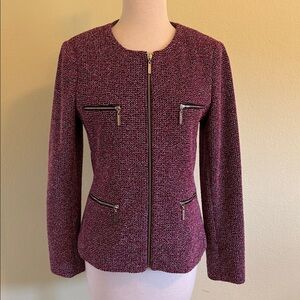 Donna Karan Tweed Full Zip Jacket